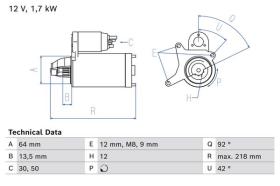 BOSCH 0986026280 - MOTOR DE ARRANQUE