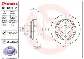 BREMBO 08A86921 - DISCO DE FRENO