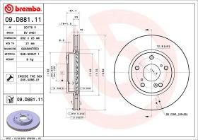 BREMBO 09D88111 - DISCO DE FRENO