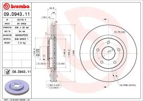 BREMBO 09D94311 - DISCO DE FRENO