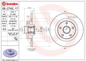 BREMBO 08C74217 - DISCO DE FRENO