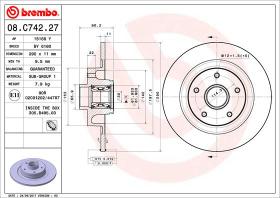 BREMBO 08C74227 - DISCO DE FRENO