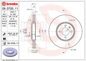 BREMBO 09D72011 - DISCO DE FRENO