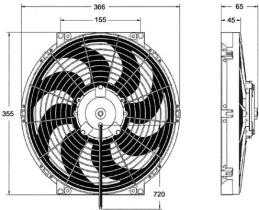 ACR 166019 - ELECTROVENTILADOR REV 350MM 12V