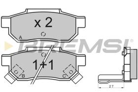 BREMSI BP2530 - B. PADS LOTUS, HONDA, ACURA, ROVER, MG