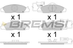 BREMSI BP2955 - B. PADS SSANGYONG, DAEWOO