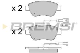 BREMSI BP3425 - B. PADS FIAT, PEUGEOT, CITROEN, ABARTH