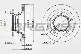 BREMSI CD5221S - B. DISC FRONT DIA.238 SOLID MERCEDES 100