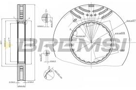 BREMSI CD5259V - B. DISC FRONT REAR DIAM.433 VENT RENAULT