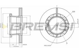 BREMSI CD5306V - B. DISC REAR DIA.322 VENT. VOLVO FL 4