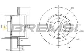 BREMSI CD5315S - B. DISC REAR DIA.296 SOLID IVECO DAILY