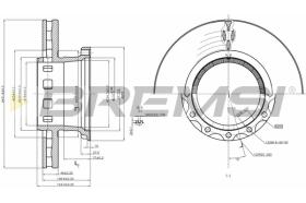 BREMSI CD5318V - B. DISC REAR DIA.432 VENT. IVECO STRALIS