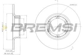 BREMSI CD6016S - B. DISC FRONT DIA.228 SOLID ARO 10