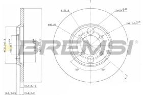 BREMSI CD6034S - B. DISC REAR DIA.264 SOLID JAGUAR E-TYPE