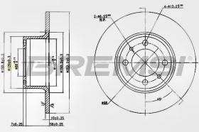 BREMSI CD6035S - B. DISC FRONT DIA.252 SOLID LADA 1200