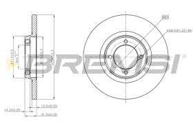 BREMSI CD6049S - B. DISC FRONT DIA.229 SOLID TOYOTA COROL