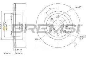 BREMSI CD6051S - B. DISC FRONT DIA.266 SOLID CITROEN BX