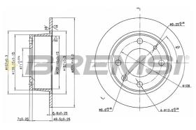 BREMSI CD6052S - B. DISC REAR DIA.224 SOLID CITROEN BX