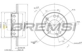 BREMSI CD6053S - B. DISC FRONT DIA.262 SOLID MERCED 170