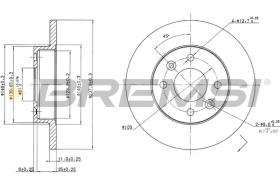 BREMSI CD6055S - B. DISC FRONT DIA.238 SOLID DACIA 1304