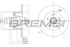 BREMSI CD6057S - B. DISC FRONT DIA.278 SOLID TOYOTA TRANS