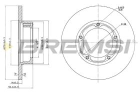 BREMSI CD6061S - B. DISC FRONT DIA.280 SOLID PEUGEOT J7