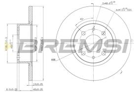 BREMSI CD6068S - B. DISC REAR DIA.257 SOLID FIAT CROMA