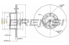 BREMSI CD6071S - B. DISC FRONT DIA.278 SOLID MERCED 250C