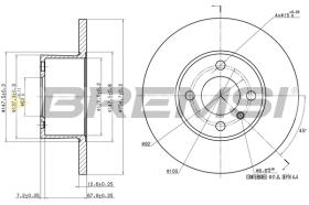 BREMSI CD6075S - B. DISC FRONT DIA.255 SOLID BMW 315