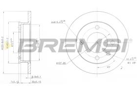 BREMSI CD6079S - B. DISC FRONT DIA.221 SOLID FORD FIESTA