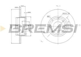 BREMSI CD6083S - B. DISC FRONTREAR DIA.270 SOLID FIAT UNO