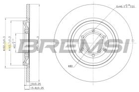 BREMSI CD6090S - B. DISC REAR DIA.250 SOLID ALFA 75