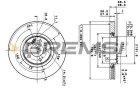 BREMSI CD6104S - B. DISC FRONT DIA.236 SOLID OPEL CORSA