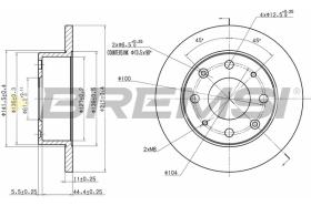 BREMSI CD6106S - B. DISC FRONT DIA.215  SOLID HONDA CIVIC