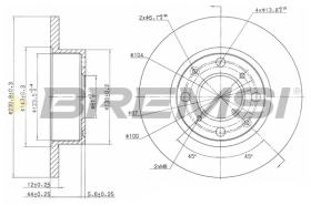 BREMSI CD6112S - B. DISC FRONT DIA.231  SOLID HONDA ACCOR