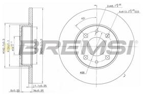 BREMSI CD6240S - B. DISC REAR DIA.240 SOLID ALFA R 33