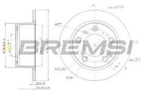 BREMSI CD6247S - B. DISC REAR DIA.224 SOLID CITROEN XM