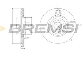 BREMSI CD6252V - B. DISC FRONT DIA.284 VENT. FIAT MULTIPL