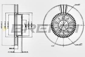 BREMSI CD6255V - B. DISC FRONT DIA.280 VENT. VOLVO 940