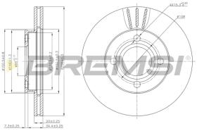 BREMSI CD6256V - B. DISC FRONT DIA.256 VENT.