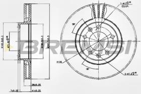 BREMSI CD6264V - B. DISC FRONT DIA.283 VENT. CITROEN XM