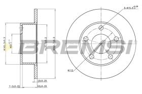 BREMSI CD6265S - B. DISC REAR DIA.245 SOLID AUDI 100