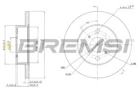 BREMSI CD6279S - B. DISC FRONT DIA.243 SOLID TOYOTA COROL