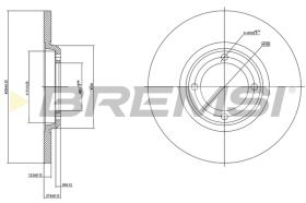 BREMSI CD6280S - B. DISC FRONT DIA.255 SOLID MITSUB GALAN