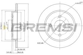 BREMSI CD6281S - B. DISC REAR DIA.253 SOLID FORD FIESTA