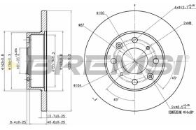 BREMSI CD6285S - B. DISC FRONT DIA.238 SOLID ROVER 400