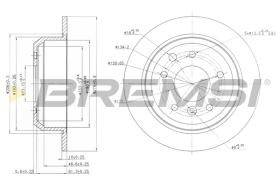 BREMSI CD6287S - B. DISC REAR DIA.278 SOLID JAGUAR XJ