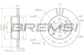 BREMSI CD6289V - B. DISC FRONT DIA.231 VENT. HONDA ACCORD