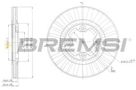 BREMSI CD6291V - B. DISC FRONT DIA.250 VENT. NISSAN VANET