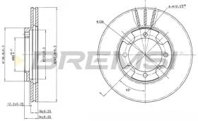 BREMSI CD6293V - B. DISC FRONT DIA.242 VENT. MITSUB LANCE